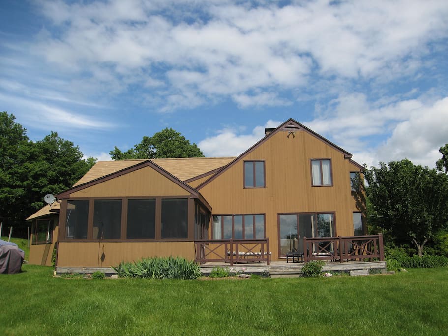 The deck and screened porch