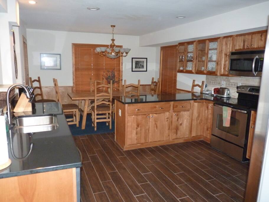 Open kitchen and dining room