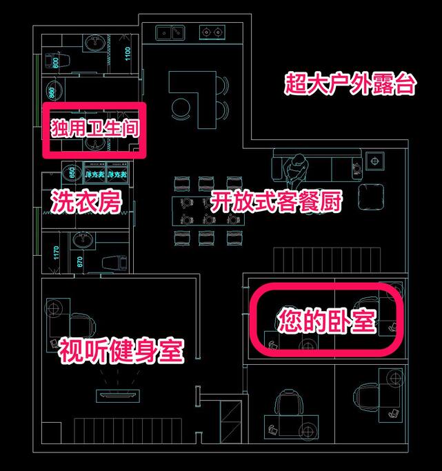 房型图,超大空间可以使用!