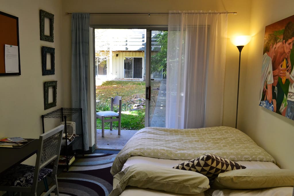 Private entrance and quiet courtyard view.