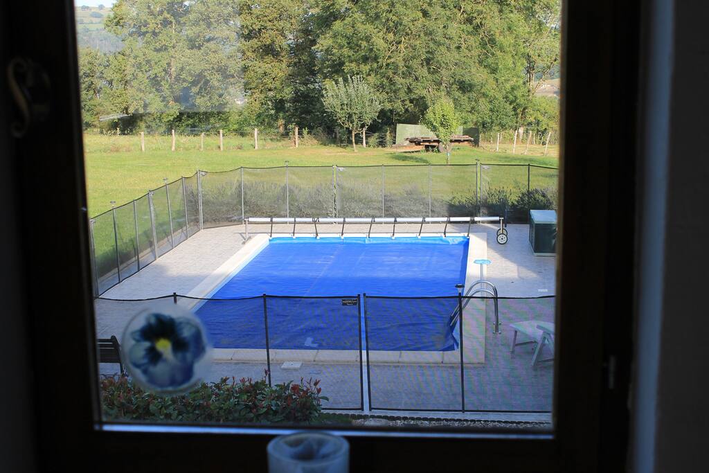Pool view from main kitchen