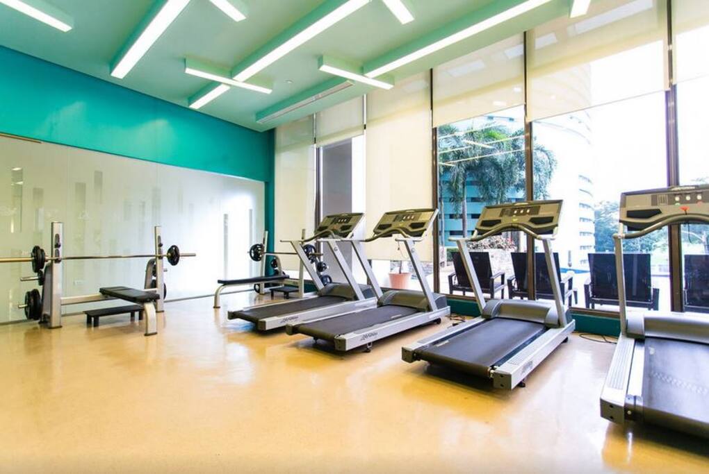 Gym facing the swimming pool