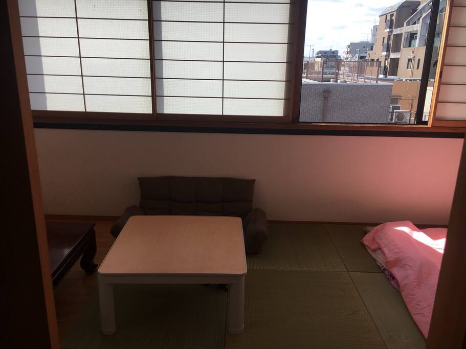 There are mini sofa and table.