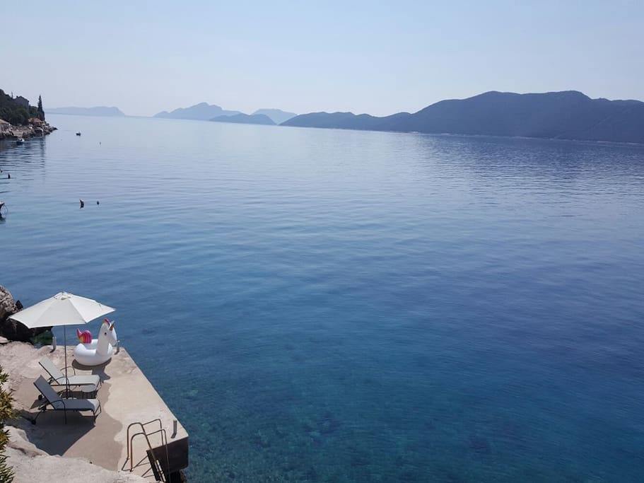 Beach and clear blue sea