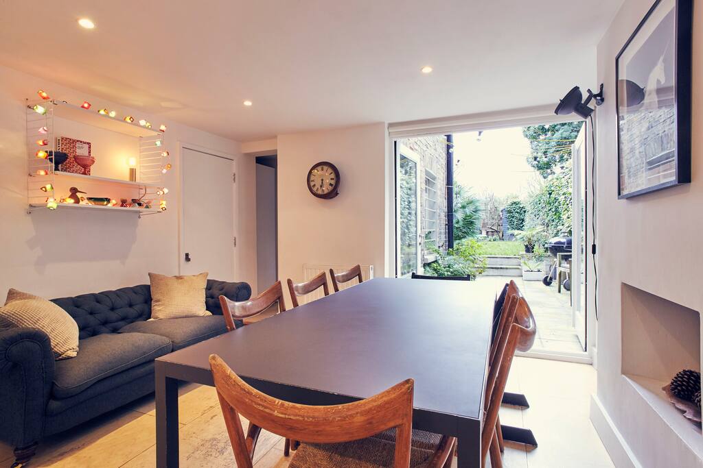 Kitchen leading to garden
