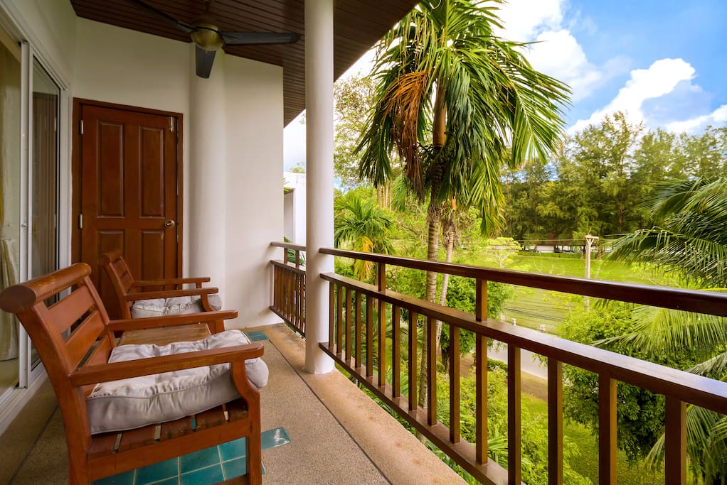 Top floor balcony overlooking the lake