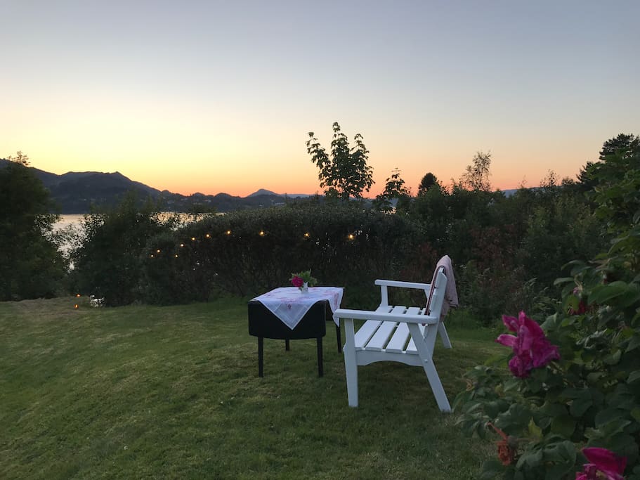 Evening in the garden. At 23.00 on a nice summerday.