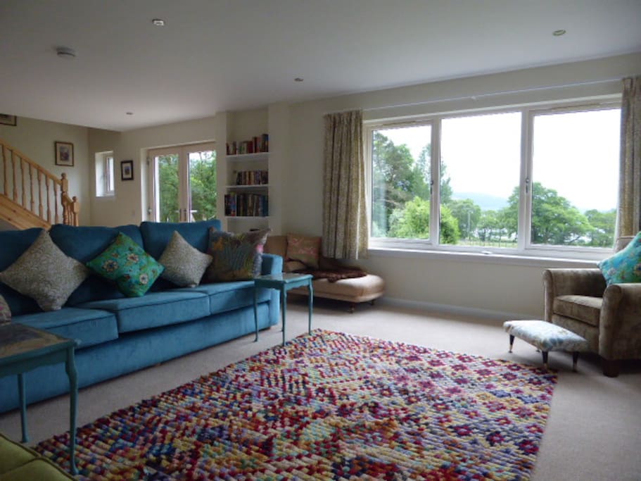 The living room has a lovely view towards Loch Linnhe