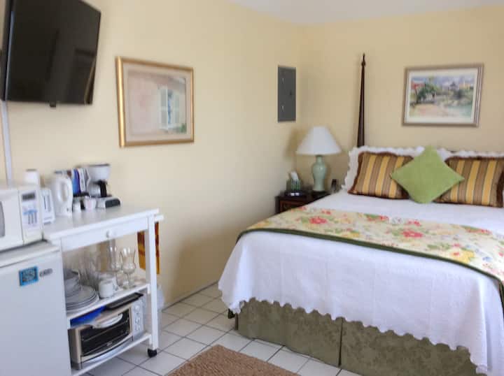 غرفة نوم بمطبخ صغير