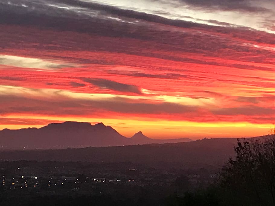Sunset looking onto Table Mountain