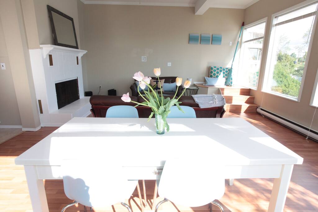 Dining room & living room.