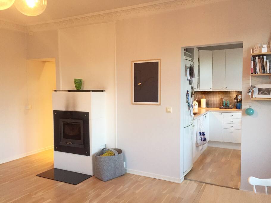 Living room, fireplace