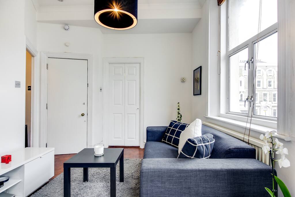 The comfortable sofa unfolds into a bed!