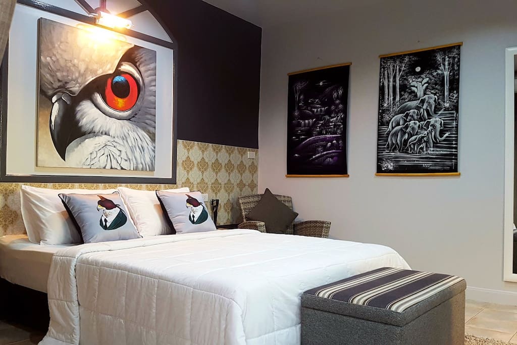 Welcome to our Superior Suite, with 1 Queen sized bed, private balcony & bathroom, wardrobe, umbrella, safety box, laundry bag/service, latex bed/pillows for extra comfort, quality curtains, wall mirror, seating & more greatness for you!