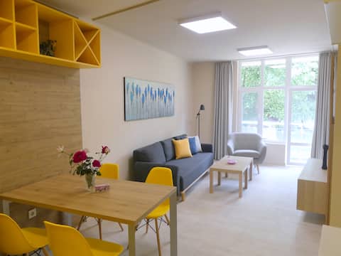 Elegant apartment with a park view in the center