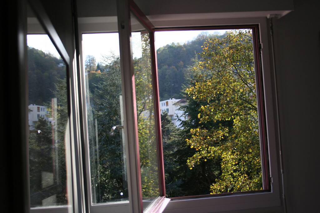 Vue sur un jardin et la colline, donc calme assuré