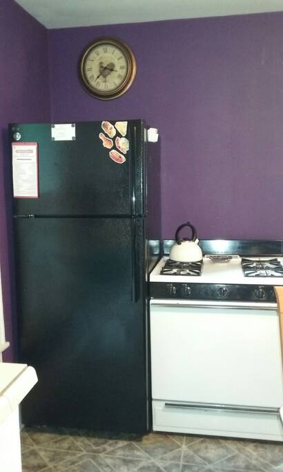 Kitchen-stove and refrigerator