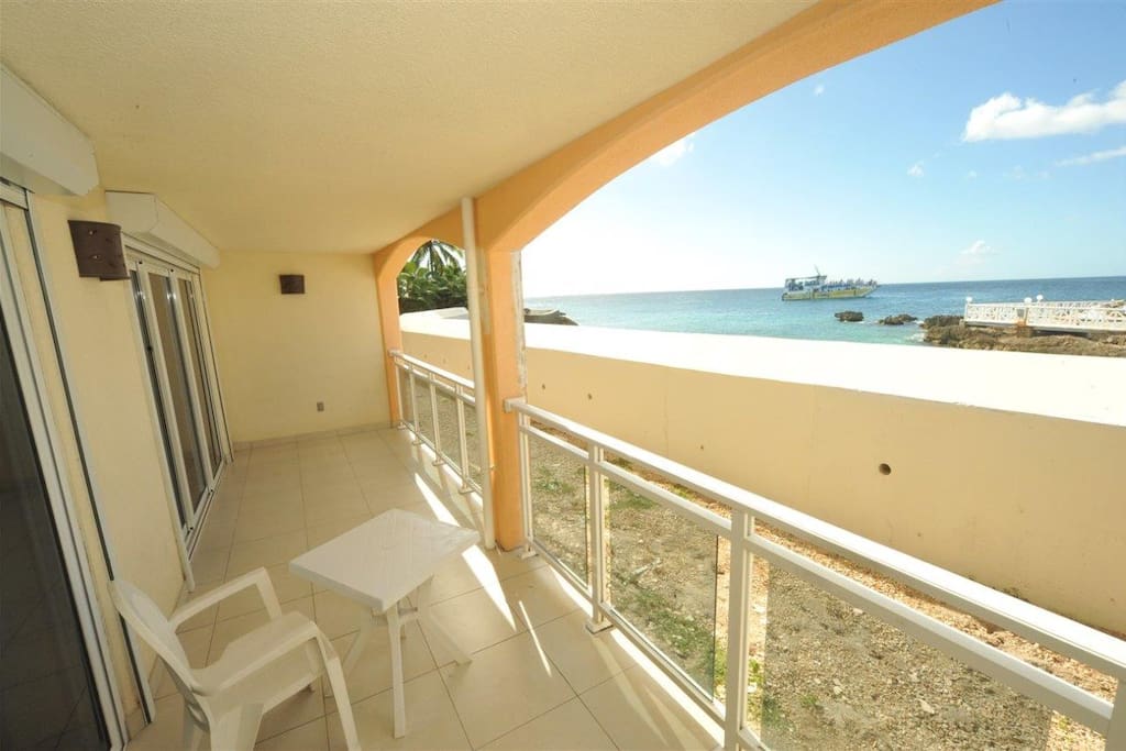 Private balcony with ocean views