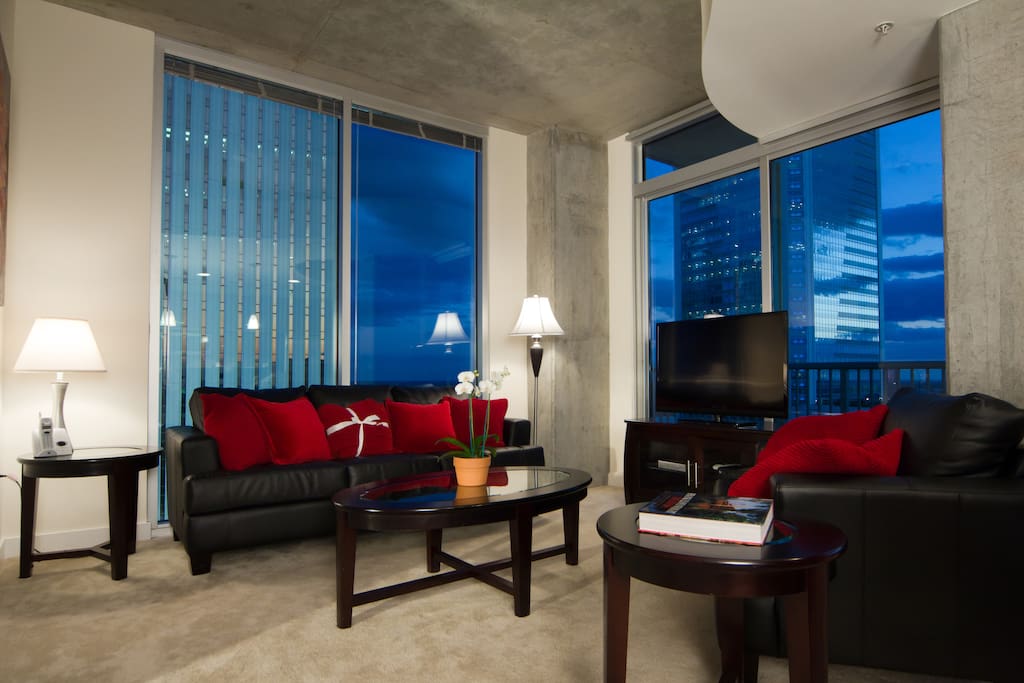 Living room, with 42" flat panel TV