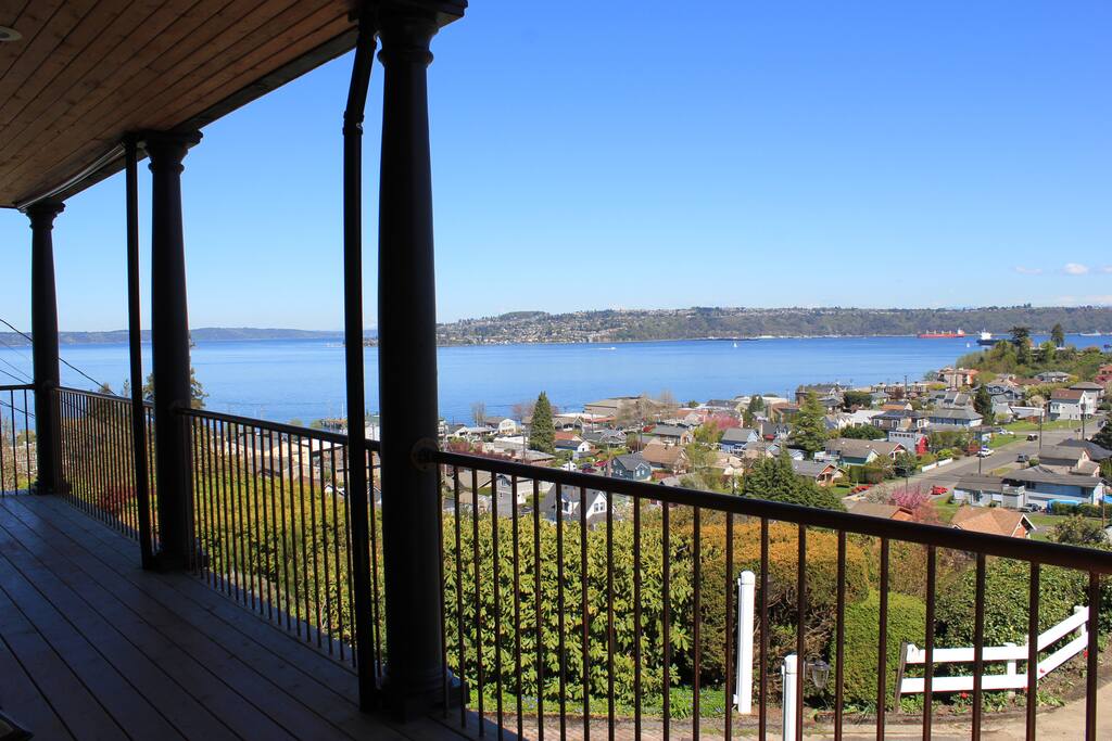 Two huge covered porches. Sit and watch the ships come in or the storms blow by