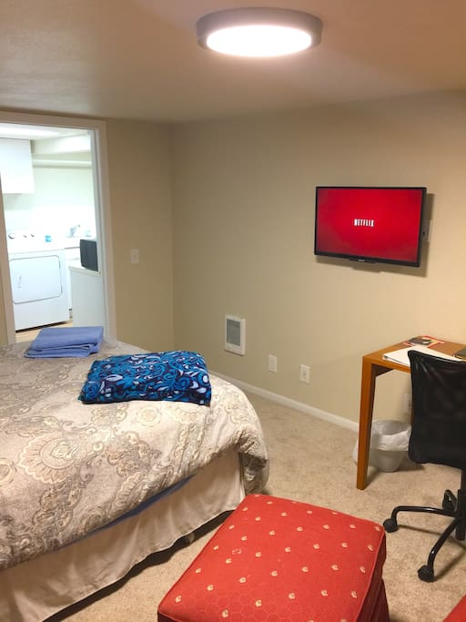 32 in Smart TV with our Netflix account in bedroom 1