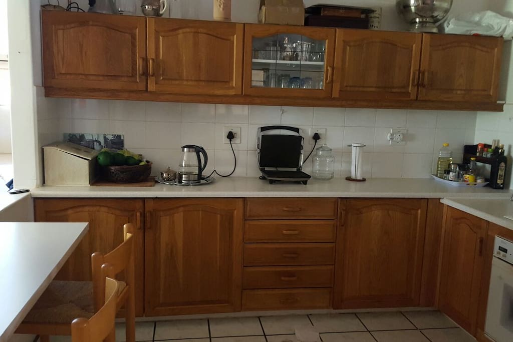 Pine Cupboards with melamine counters