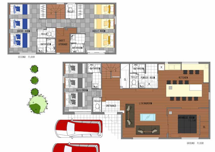 西町/全室エアコン完備/139㎡まるまる貸切/4寝室+4バスルーム/駐車場2台無料/地下鉄駅5分 - Sapporo