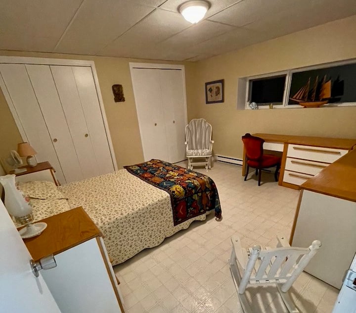 downstairs bedroom double bed, family heirloom of sorts , first set after leaving college..