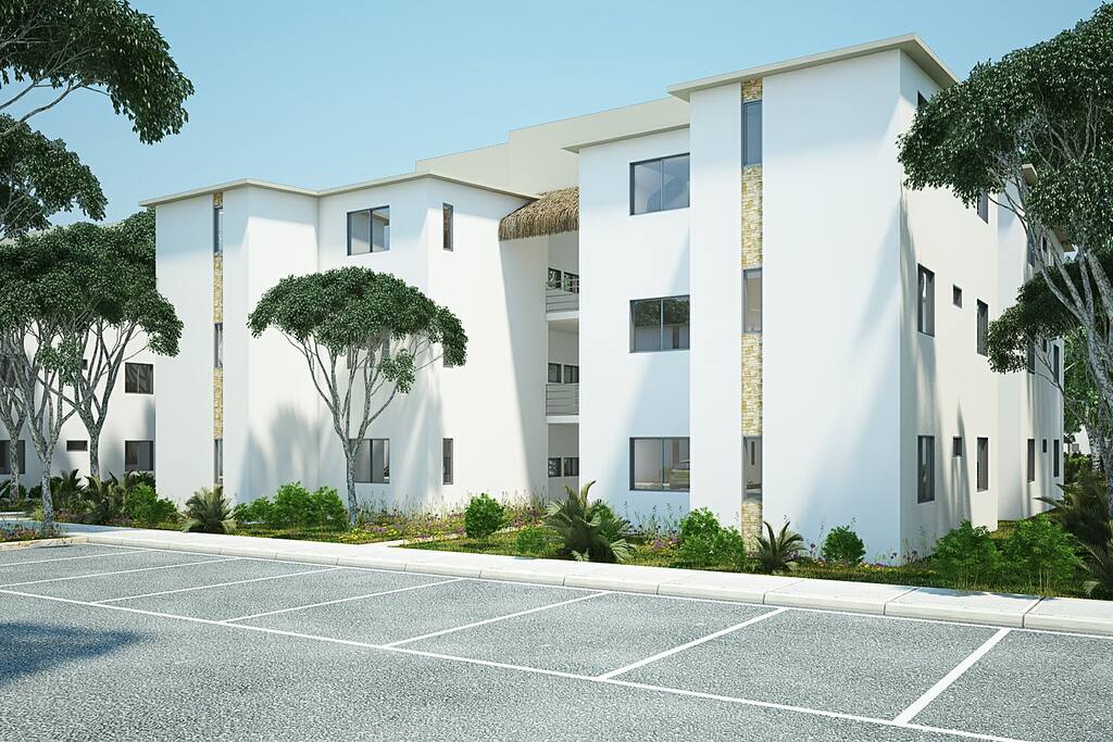 Residencial fachada conjunto.