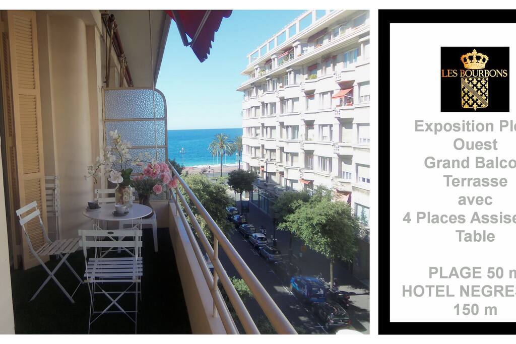Un balcon vue mer idéal pour le café nespresso du matin ou l'apéritif le soir