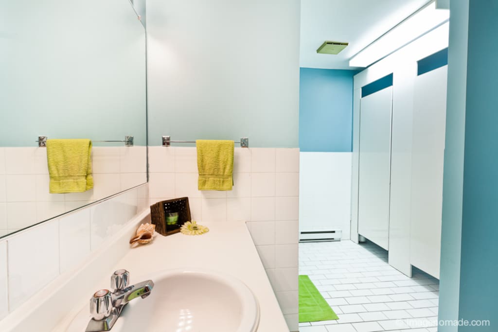 La salle de bain.