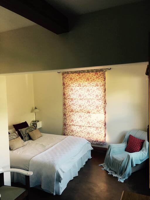 Spacious double room with coffee bar.
