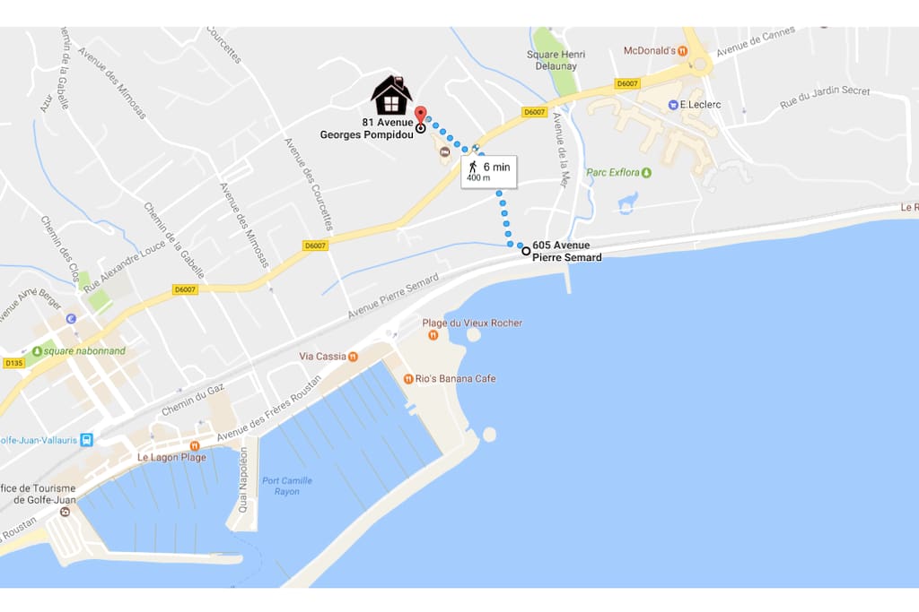 5 min walk from beach / 5 min des plages