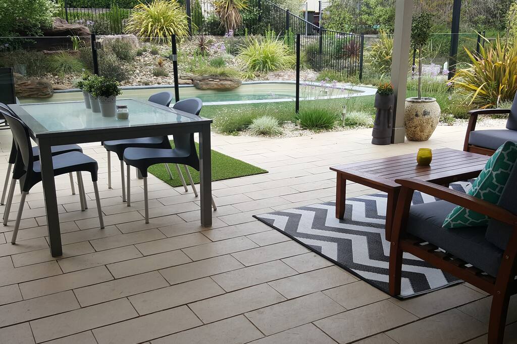 Alfresco lounge/dining/pool area exclusively for guests