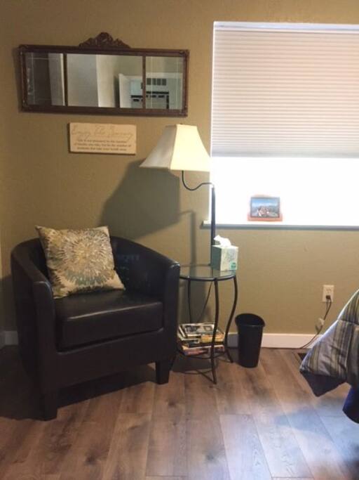 Sitting area in bedroom