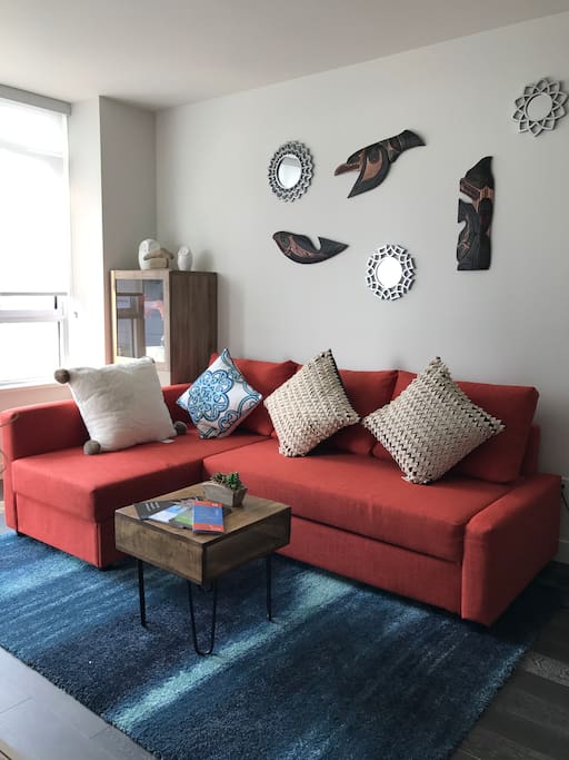 Living room with sofa bed