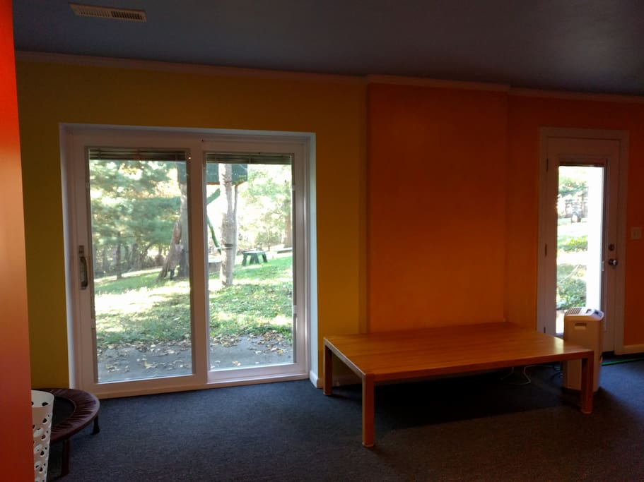 Lower Level Big Room walkout to yard