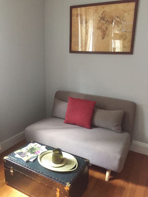 Living room features a fold out couch for additional sleeping options.
