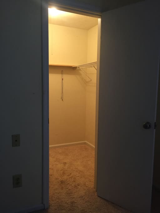 Private closet with hangers provided.