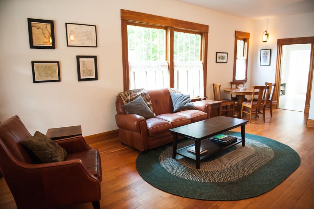 Pottery Barn comfort in a naturally lit living room