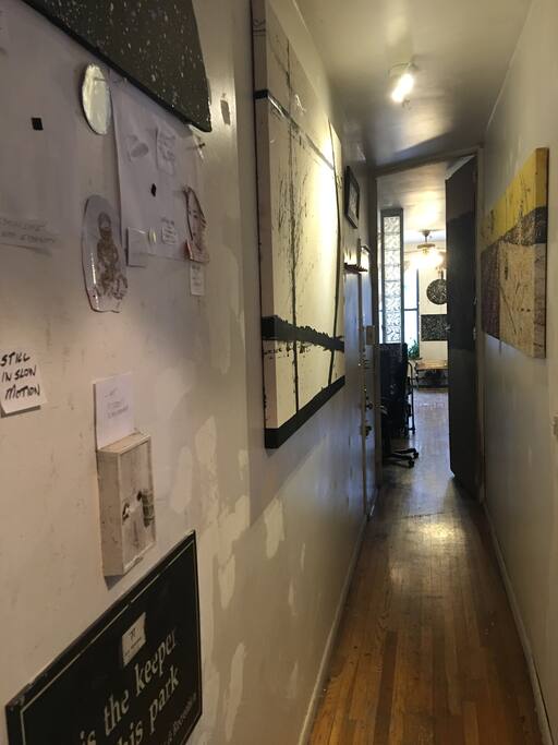 Hallway looking towards studio.