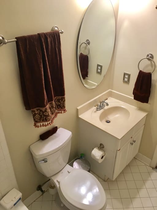 The room's bathroom