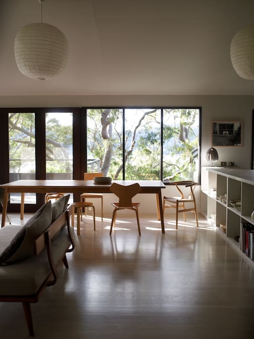 Dining room and outlook.