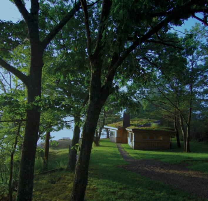 View from the entrance to the property and parking area.