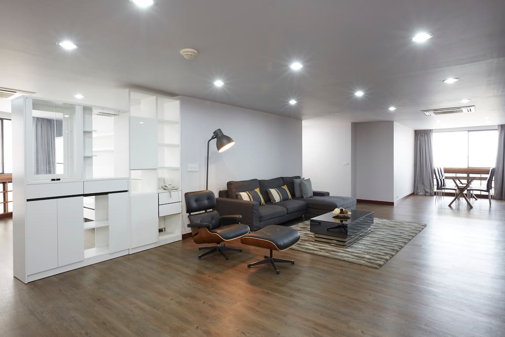 Living space with cosy sofa