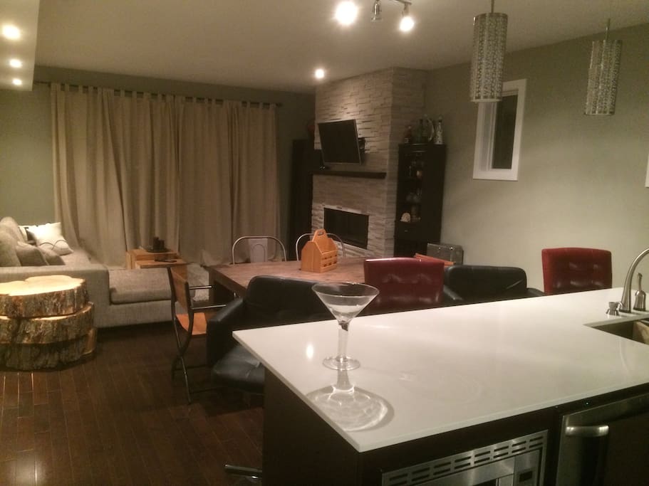 kitchen island with plenty of seating