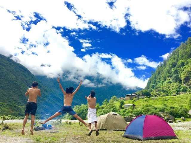 Encamp at camp Dirang -  Dirang Riverside Camping