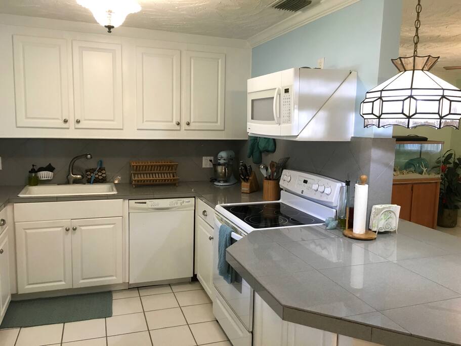 There is lots of counter space in this kitchen.