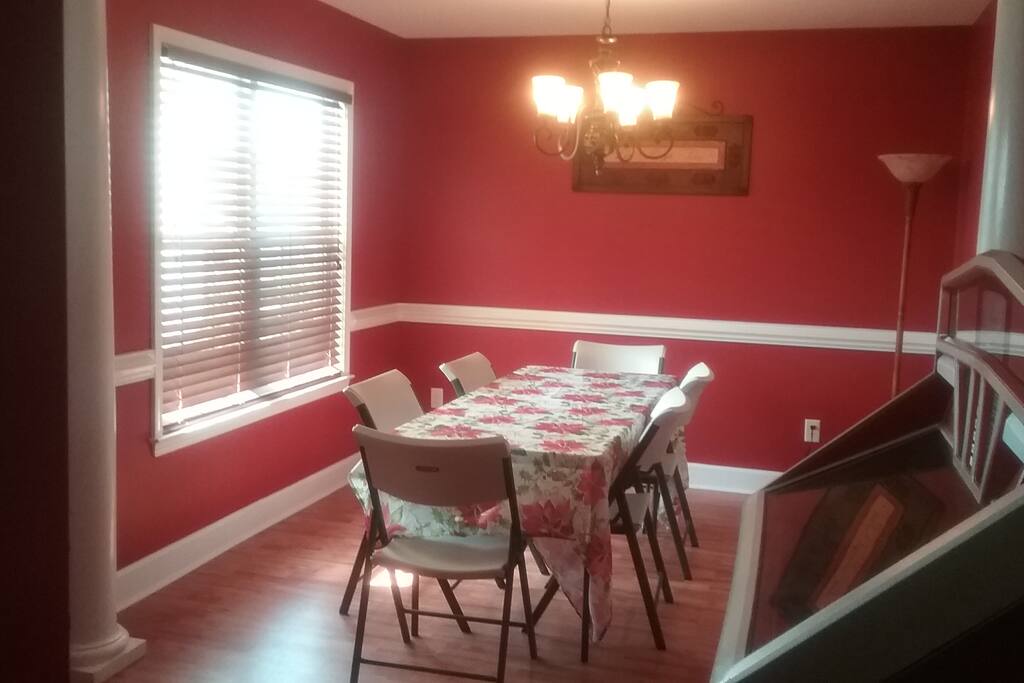 Dining room shared with guests