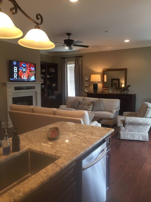 View of living room from kitchen